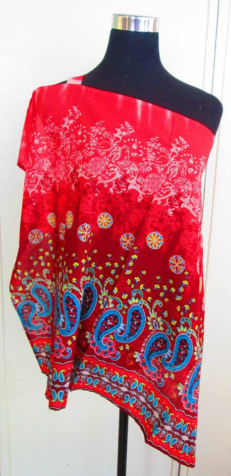 RED BATIK Nursing Cover