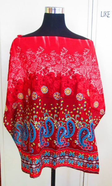 RED BATIK Nursing Cover